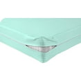 thumbnail image 1 of DNG Creations Zipper Mattress Cover with 18 Inch Deep Pocket (Stripe Aqua Blue - Twin), 1 of 1