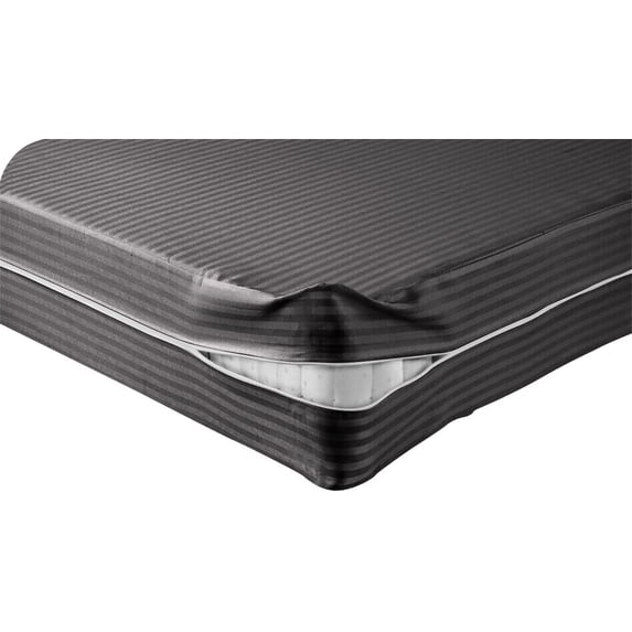 DNG Creations Zipper Mattress Cover with 6 Inch Deep Pocket (Stripe Dark Grey - Full )