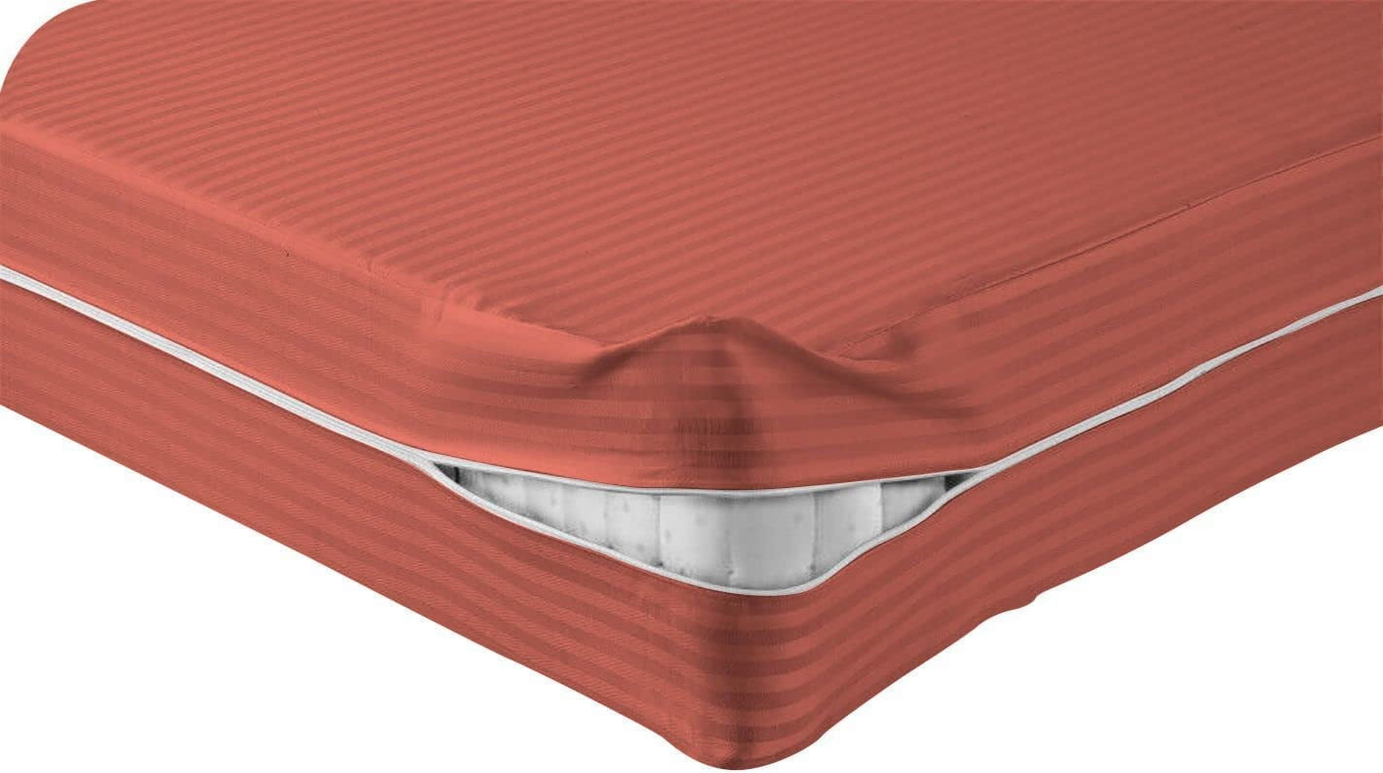 DNG Creations Zipper Mattress Cover with 8 Inch Deep Pocket (Stripe ...