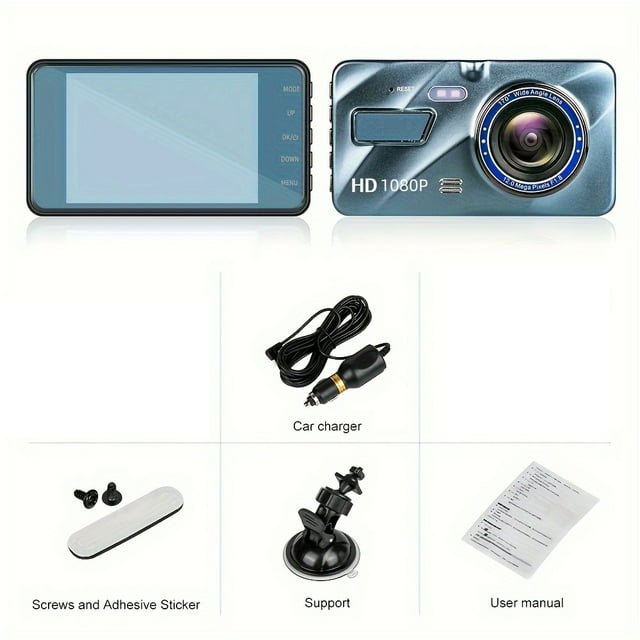 DNGDNG Car DVR 2 Cameras 4.0 Inches Cam Car Video Recorder Auto