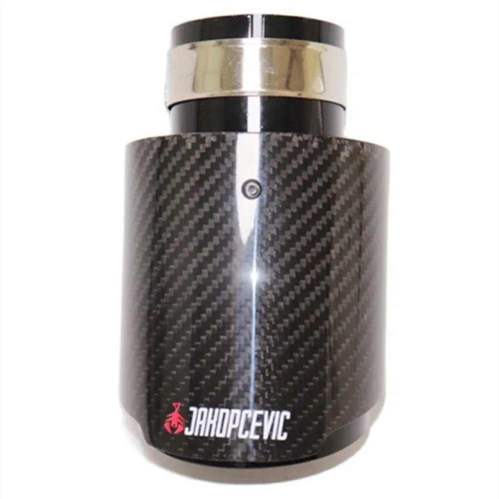 DNGDNG Car Glossy Carbon Fibre Exhaust System Muffler Pipe Tip Straight