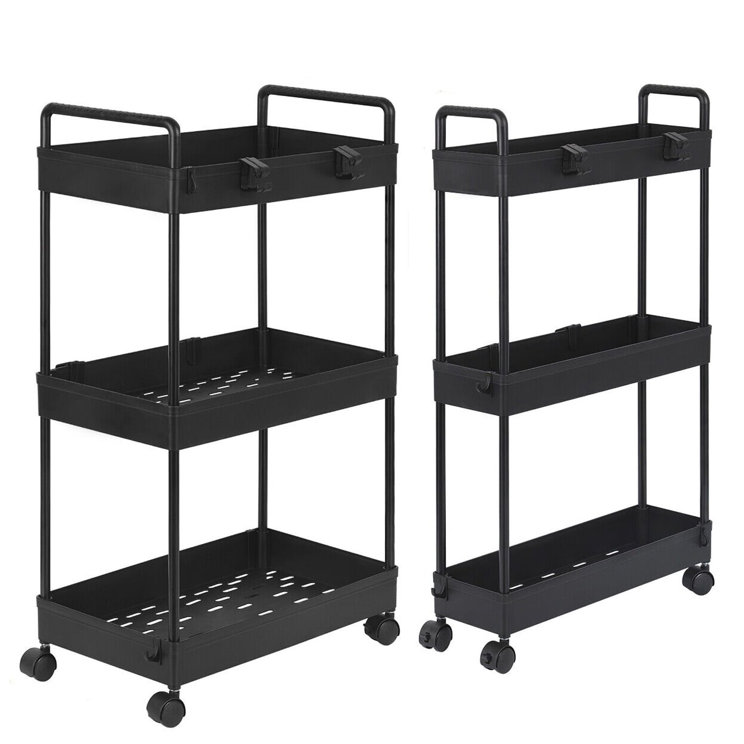 DNGZJAO 2 Pack 3 Tier Slim Cart Bathroom Organizer Laundry Room Utility