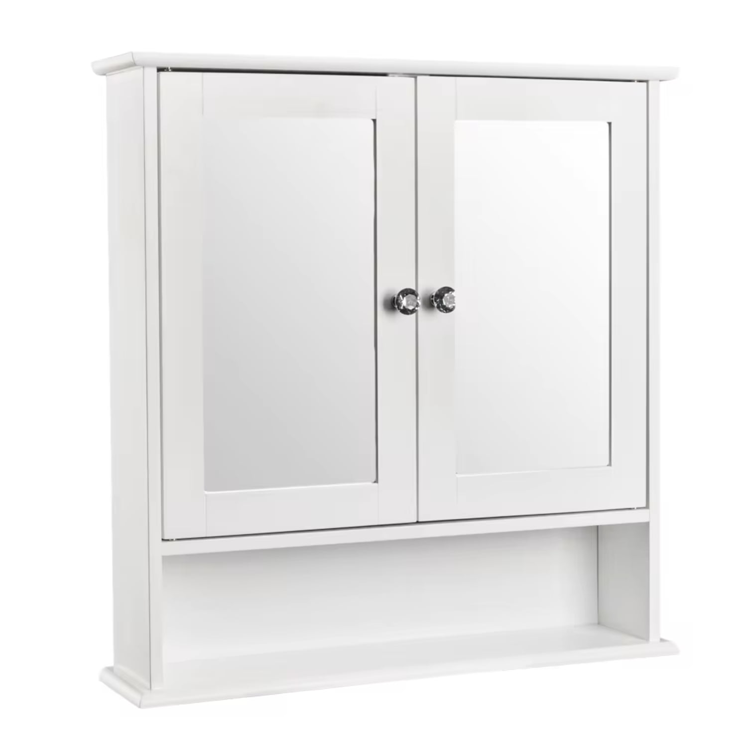 DNGZJAO 22 x 22.8” White painted double mirror door bathroom wall