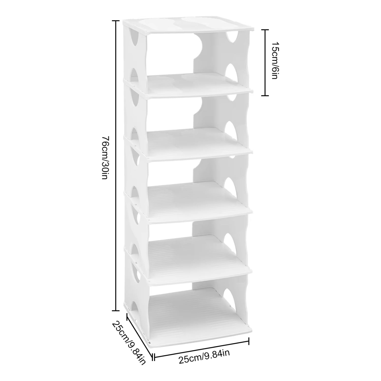 DNGZJAO 5 Tiers Shoe Rack Stackable Shoe Organizer Shelf Bedroom