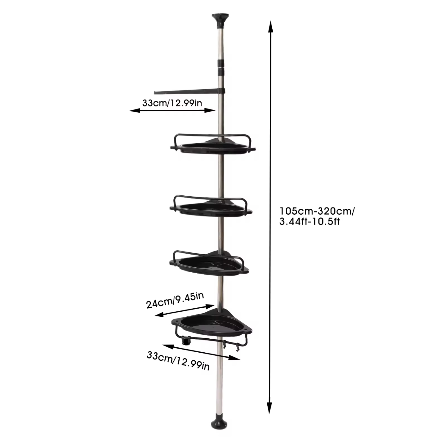DNGZJAO Adjustable 105cm320cm Height 4 Shelves Bathroom Shelf
