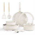 DNGZJAO Ceramic Nonstick Cookware Set Healthy Non Toxic 17Pieces Pots