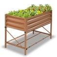 DNGZJAO Raised Garden Bed with Legs Galvanized Metal Elevated Planter