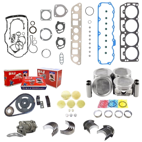 DNJ EK1122M Master Engine Rebuild Kit Fits Cars & Trucks 1997-2002 Dodge Jeep Cherokee Dakota Wrangler 2.5L OHV L4 8V 150cid 153cid VIN P