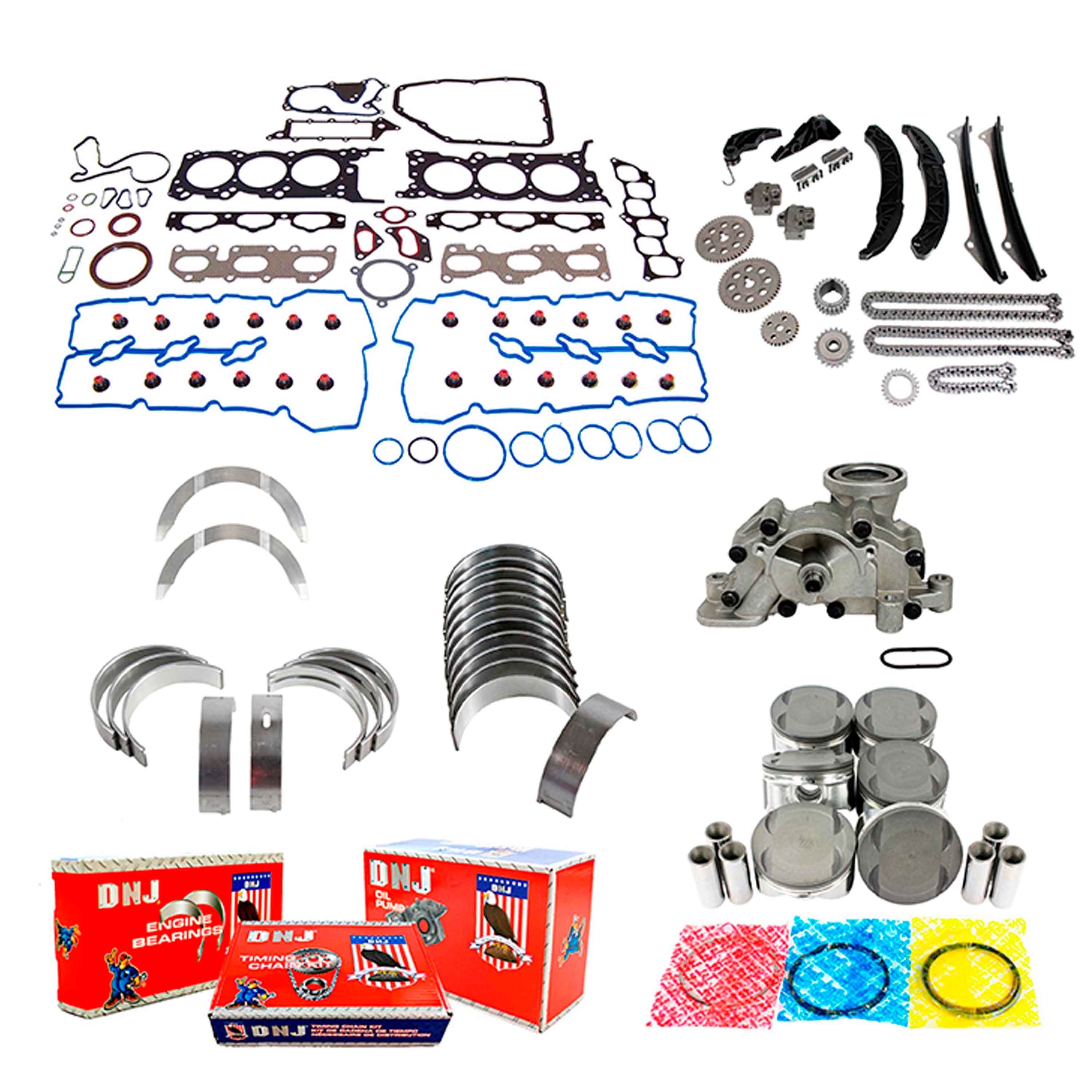DNJ EK174M Master Engine Rebuild Kit Fits Cars & Trucks 2006-2011 Hyundai 3.3L V6 24V DOHC 3342cc