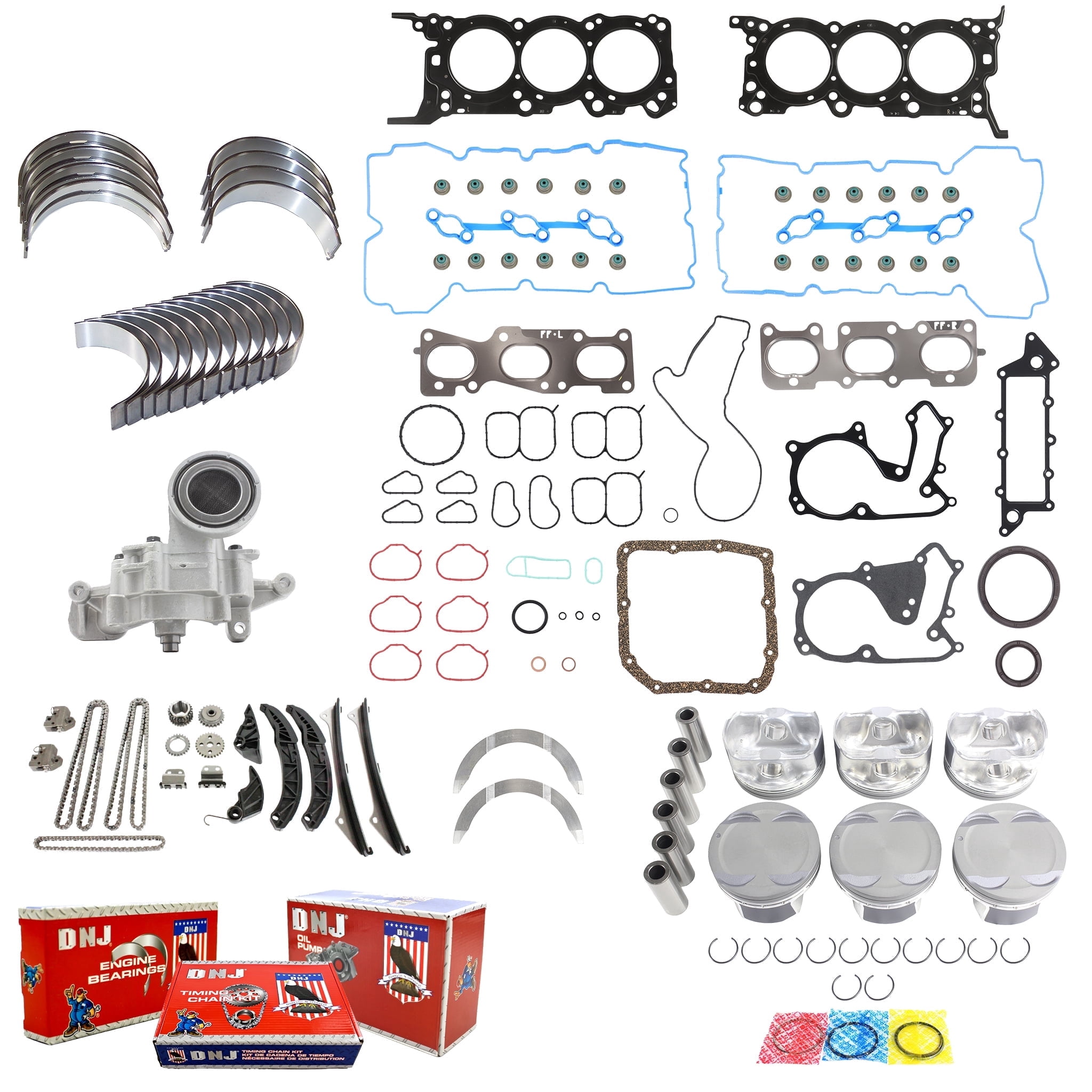 DNJ EK192M Master Engine Rebuild Kit Fits Cars & Trucks 2010-2014 Hyundai 3.5L V6 24V DOHC 3470cc