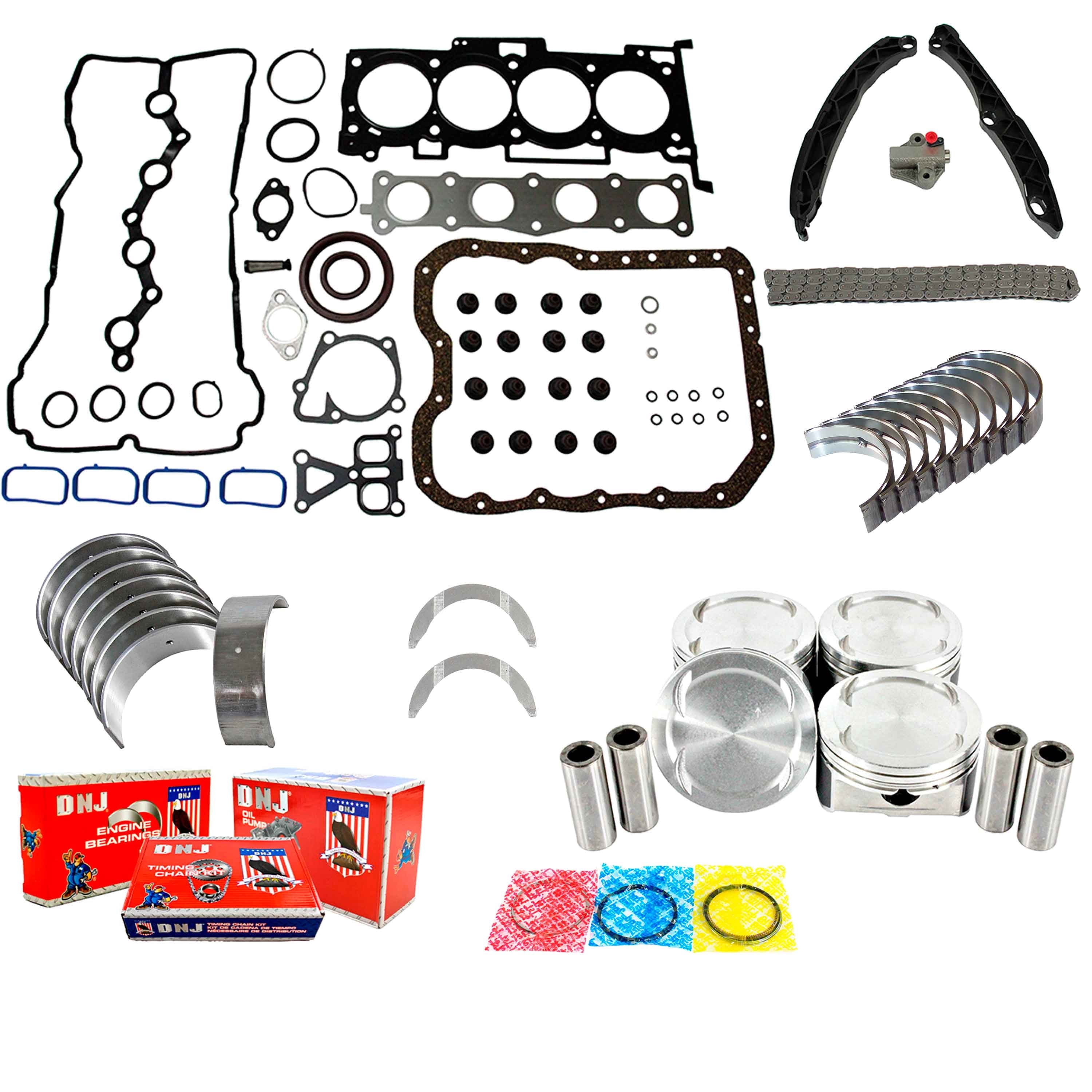 DNJ EK199M Master Engine Rebuild Kit Fits Cars & Trucks 2011-2016 Hyundai 2.4L L4 16V DOHC 2359cc