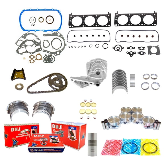 DNJ EK3130M Master Engine Rebuild Kit Fits Cars & Trucks 1988-1990 Pontiac 6000 3.1L V6 189cid 12V OHV