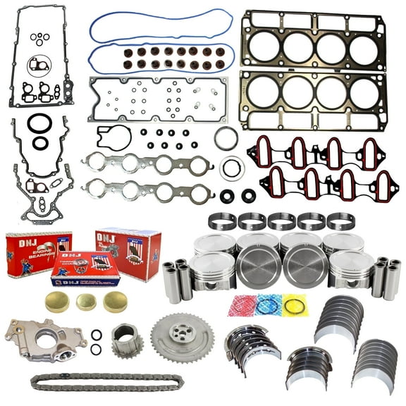 DNJ EK3168EM Master Engine Rebuild Kit Fits Cars & Trucks 2003-2004 Buick Cadillac Chevrolet GMC Isuzu Escalade Sierra 1500 Silverado 1500 Tahoe Yukon- XL 1500 5.3L OHV V8 16V L59 LM4 LM7