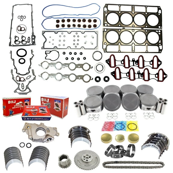 DNJ EK3168FM Master Engine Rebuild Kit Fits Cars & Trucks 2004-2006 Buick Cadillac Chevrolet GMC Isuzu Escalade Sierra 1500 Silverado 1500 Tahoe Yukon- XL 1500 5.3L OHV V8 16V L59 LM4 LM7