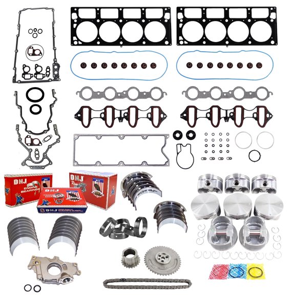 DNJ EK3169CM Master Engine Rebuild Kit Fits Cars & Trucks 2004 Cadillac Chevrolet Escalade Escalade ESV Escalade EXT Silverado 1500 6.0L OHV V8 16V 364cid VIN N