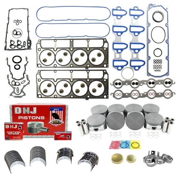 DNJ EK3201 Engine Rebuild Kit Fits Cars & Trucks 2008-2012 Chevrolet GMC Hummer Canyon Colorado Express H3 H3T Savana Sierra Silverado Tahoe Yukon 4.8L 5.3L OHV 16V LH8 LH9 LY2 VIN C VIN P