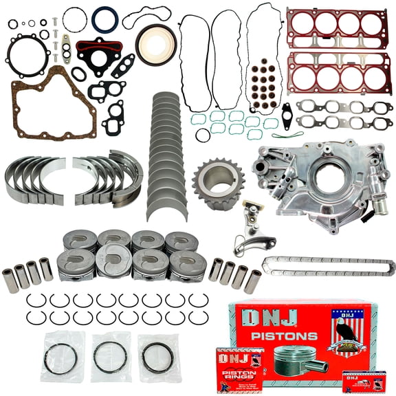 DNJ EK3244M Engine Rebuild Kit 14-22 Cadillac Chevrolet GMC Escalade Escalade ESV Corvette Silverado 1500 Suburban Tahoe Sierra 1500 Yukon Yukon XL 6.2L 16V V8 OHC