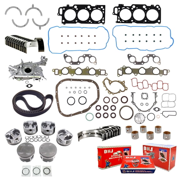 DNJ EK953M Master Engine Rebuild Kit Fits Cars & Trucks 04-10 Lexus Toyota Camry ES330 Highlander RX330 RX400h Sienna Solara 3.3L DOHC V6 24V 202cid 3300cc 3MZFE