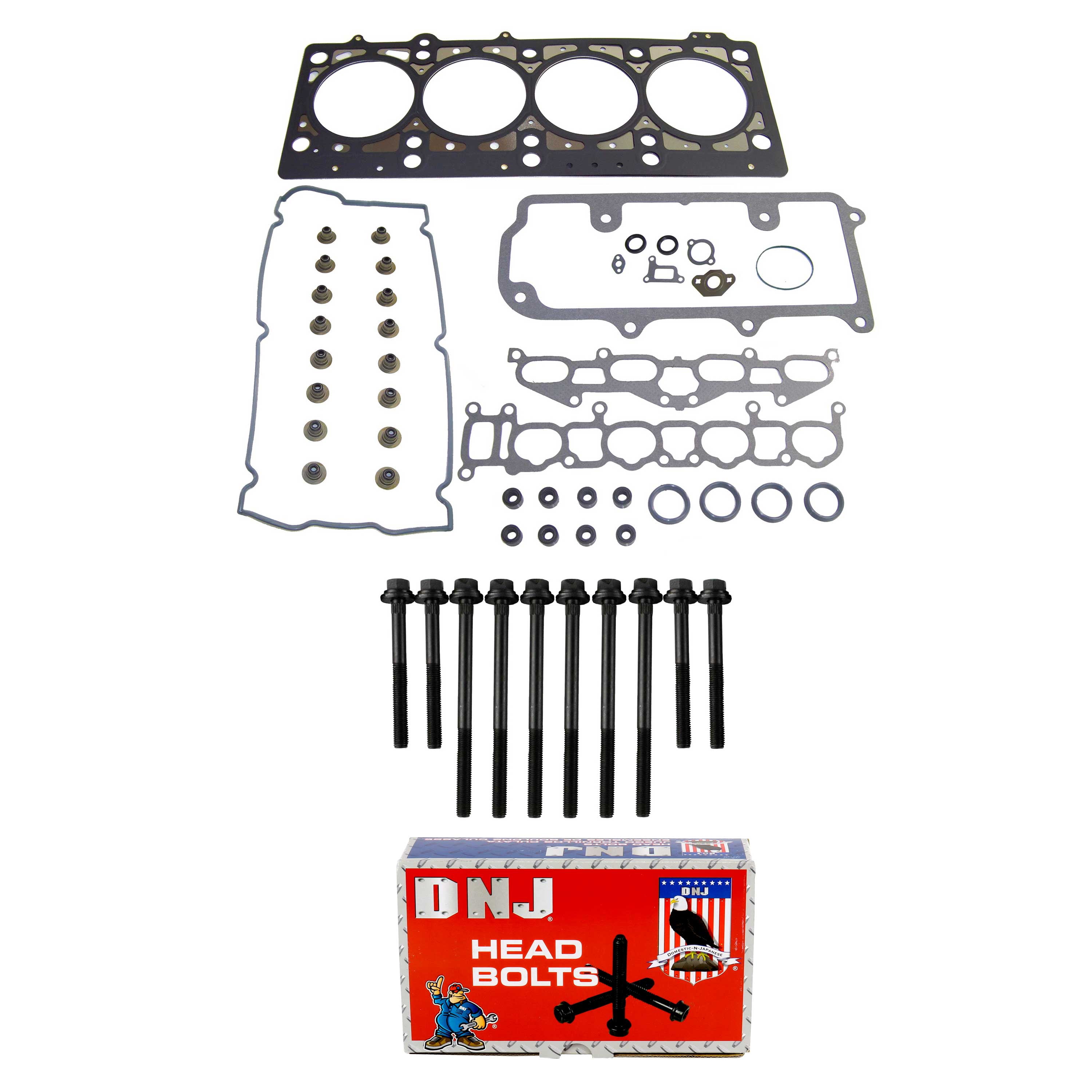 DNJ HGB150 Cylinder Head Gasket Set Fits Cars & Trucks 95-99 Chrysler Dodge Eagle 2.0L DOHC 16V