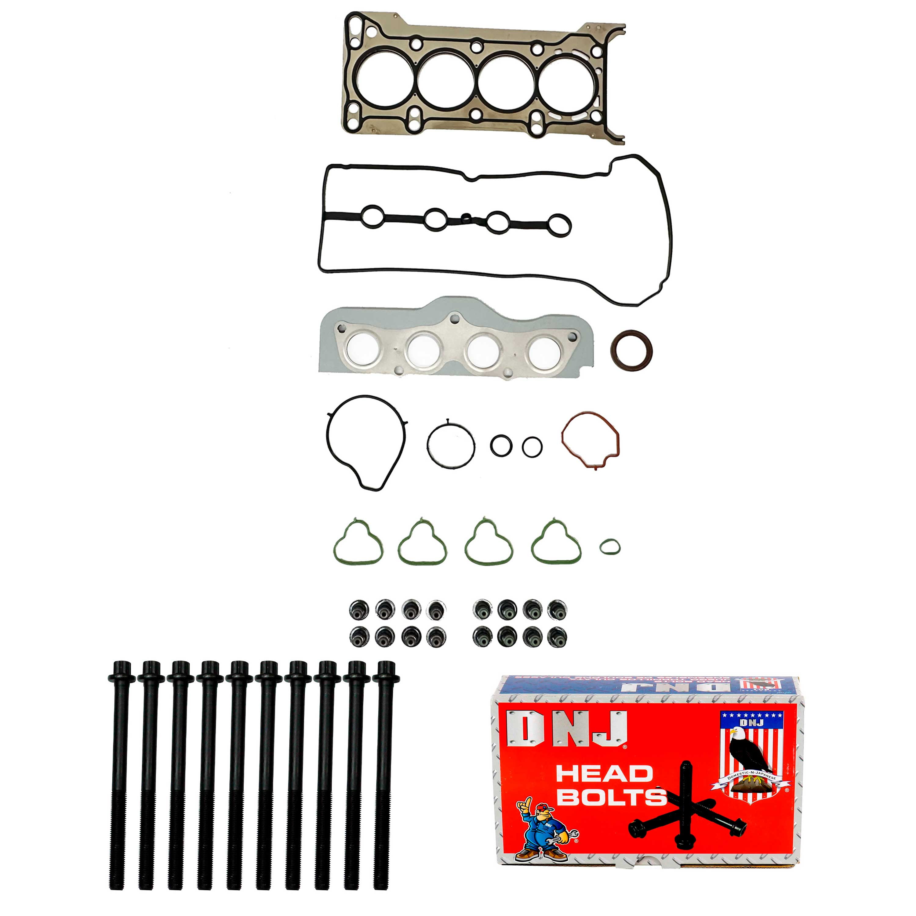 DNJ HGB4223 Cylinder Head Gasket Set Fits Cars & Trucks 2011-2014 Mazda 2 1.5L L4 1498cc 16V DOHC
