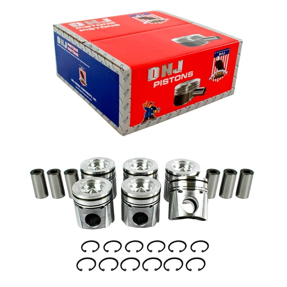 DNJ P1166 Standard Complete Piston Set Fits Cars & Trucks 03-04 Dodge Ram 2500 5.9L L6 OHV 24v