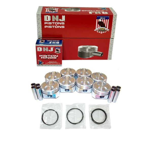 DNJ PRK3109 Piston and Ring Kit Fits Cars & Trucks 87-95 Buick Cadillac Chevrolet 5.0L V8 OHV 16V