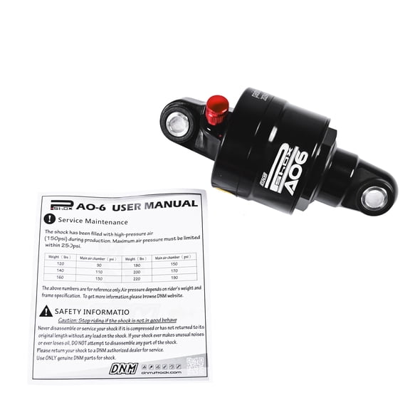 DNM AO-6 New Model w/ Air Chamber Vavle Mountain Bike Air Rear Shock 100 x 9mm #ST2441