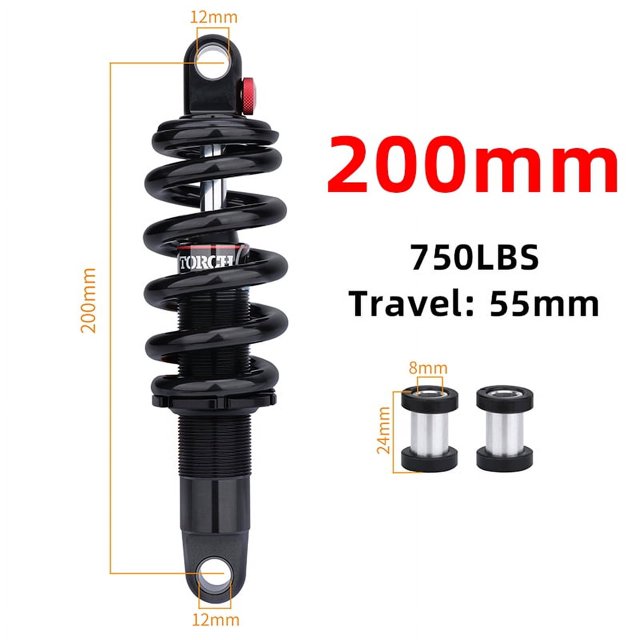 DNM DV22AR Bicycle Shock Absorber 190mm 200mm Damping Adjustment