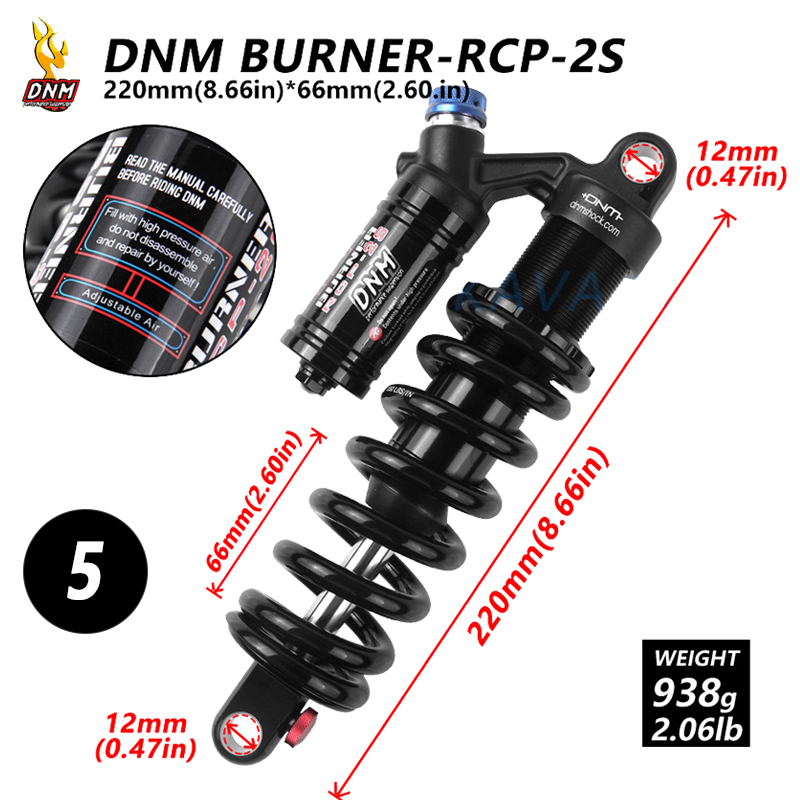 DNM RCP2S Shock Absorber Mountain Bike Rear Suspension Spring Shock MTB