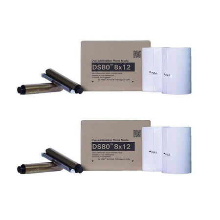 DNP 2x DS80 8x12" Dyesub Printer Media Kit, 220 Glossy Prints