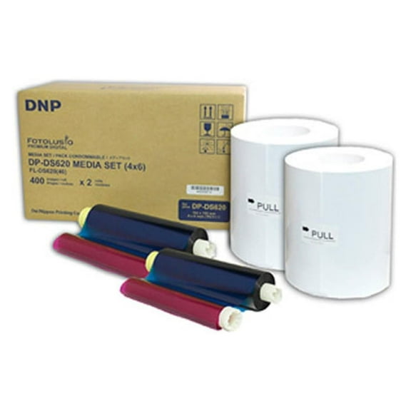 DNP 4x6" Dye Sub Media for DS620A Printer, 400 Prints Per Roll, 2 Piece