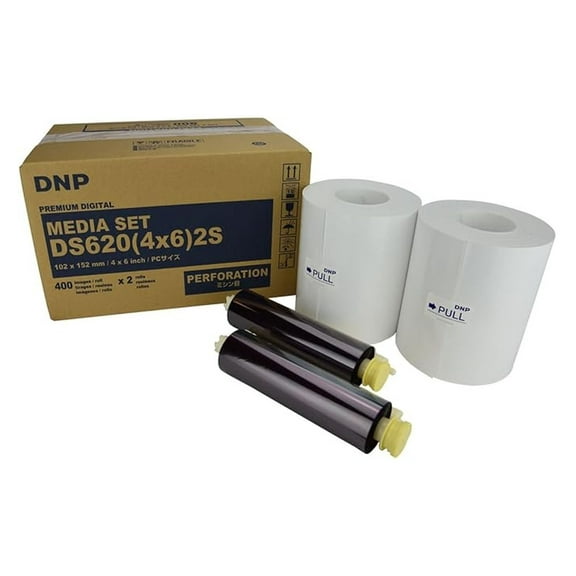 DNP 4x6 Dye Sub Photo Paper - DS620A Printer - 400 Prints/Roll - 2 Rolls - High Quality Thermal Transfer Media for Photo Booths & Professional Printing