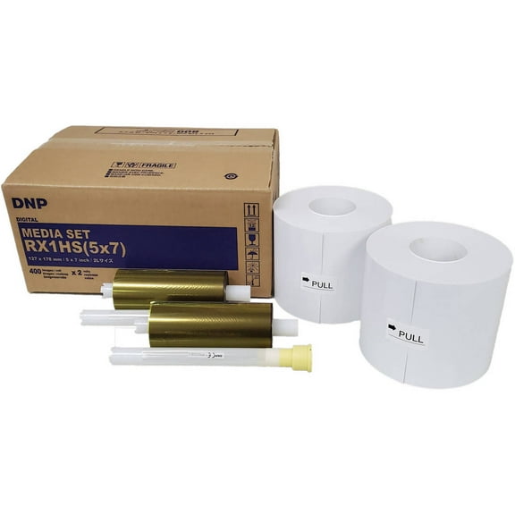 DNP DS-RX1HS 5x7" Printer Media, 2-Rolls, 400 Prints Per Roll, 800 Prints Total