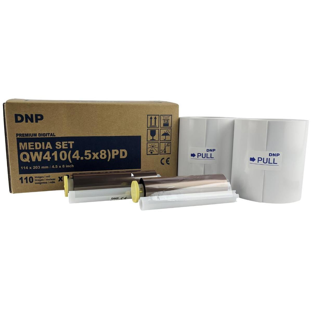 DNP Premium Digital Media for QW410 Printer, 4.5x8" Roll, 110 Prints Per Roll, 2 Rolls, 220 Total Prints
