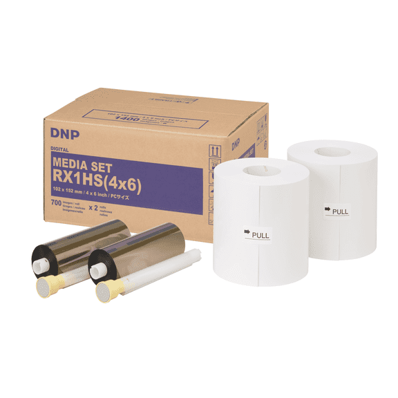 DNP RX1HS 4x6 Photo Printer Media Set, 1400 Prints, Paper and Ribbon Kit for DS-RX1HS Printer