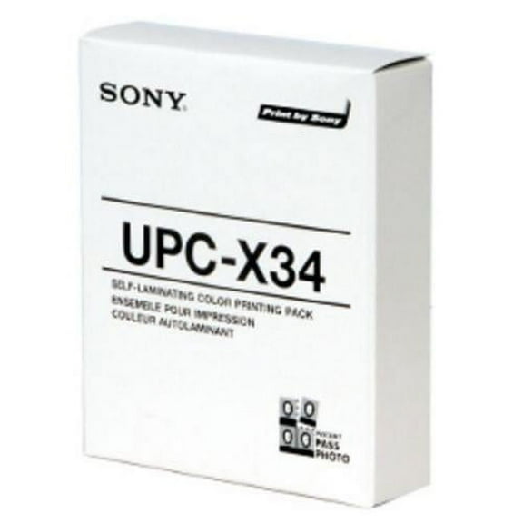 DNP UPC-X34 3.5" x 4" Color Ribbon & Ink Self Laminating Print Pack for Sony