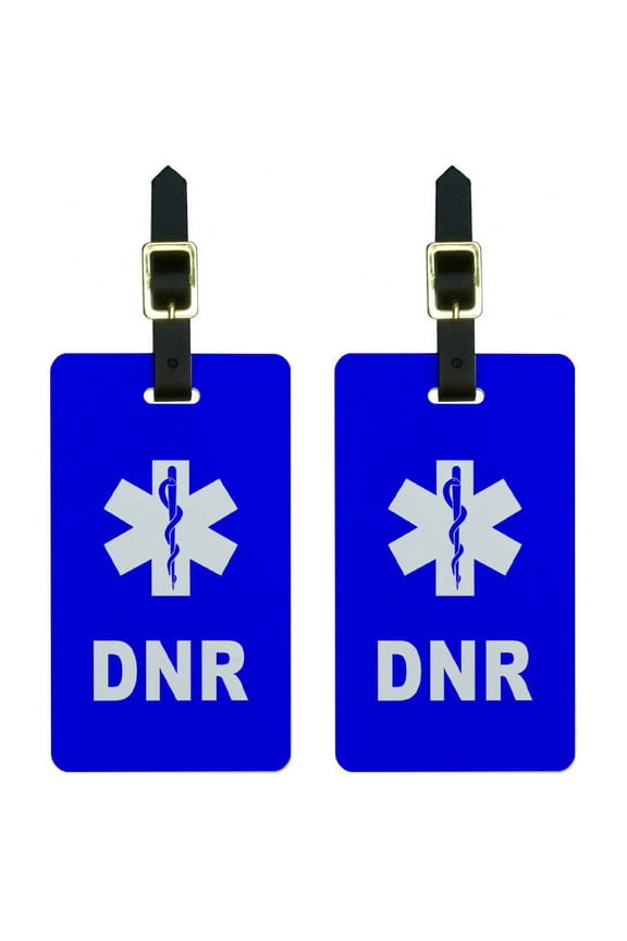 DNR Do Not Resuscitate Medical Emergency Star of Life Luggage Tags, Set of 2