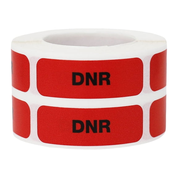 DNR Medical Healthcare Warning Labels | 0.5 x 1.5 Rectangle - 500 Pack