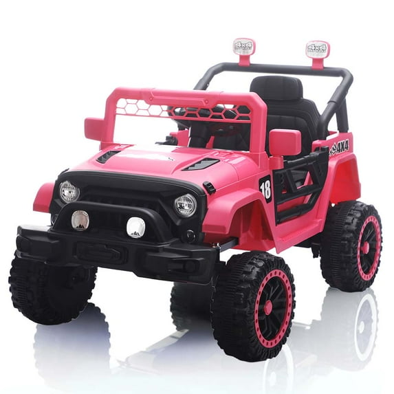 DNWRZCJXY 12V Kids Car, 4x4 Electric Car for Kids with Remote Control, LED Headlights & Music, Ride-On Truck Toy Gift for Boys Girls 3-8 Years