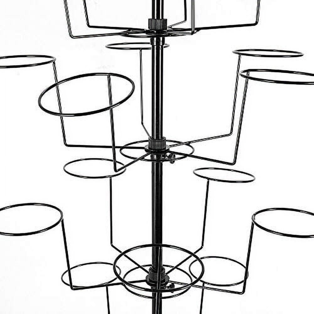 5-Tier Freestanding Hat Rack Display Stand – Iron & Plastic, With Wheels, Holds 8.8 Lbs