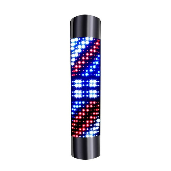 DNYSYSJ Barber Shop LED Pole Light,Hair Salon Outdoor Retro Barbershop Pole Illuminating Rotating Stripes Wall-Mounted Lamp Waterproof Barber Light Red Blue White 110V