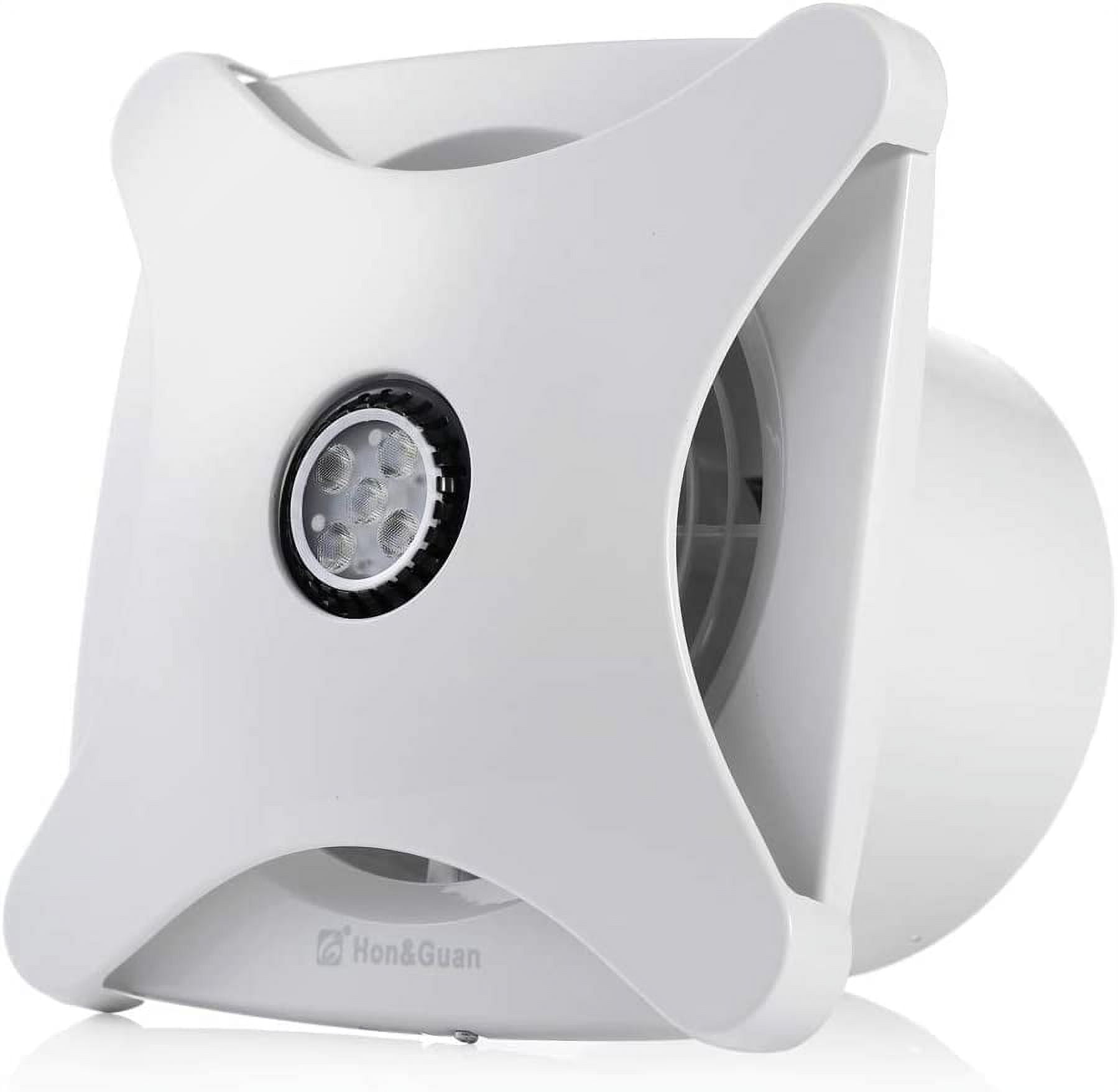 DNYSYSJ Home Exhaust Fan W/LED White Light, 6" White Vertical Discharge ...