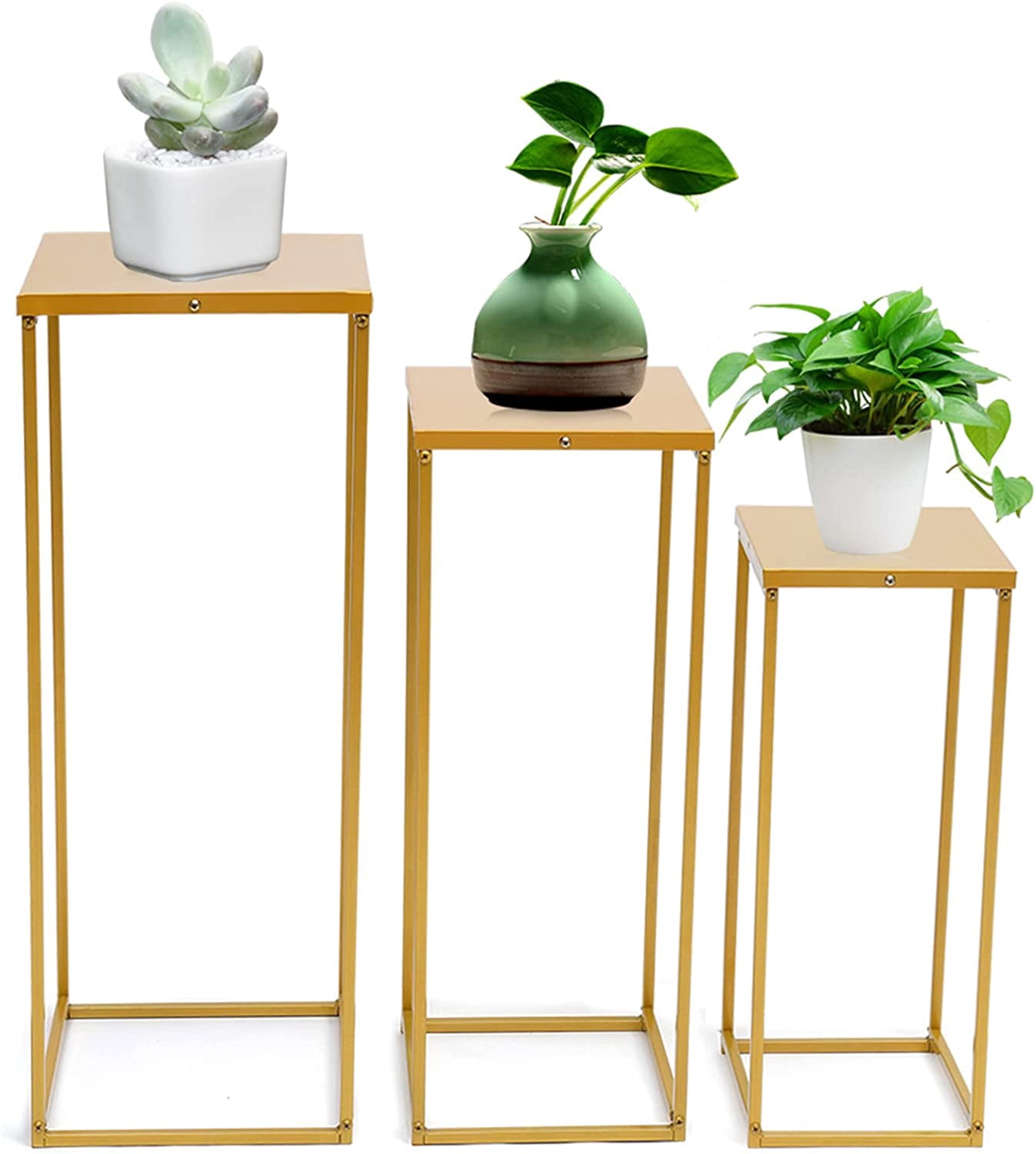 2 Pack Wedding Centerpiece Stands - 23.6" Tall Gold Metal Flower Holders | For Table Decor, Events, Home
