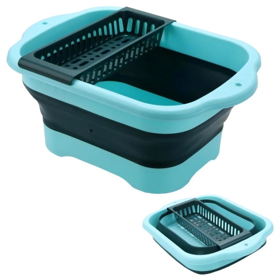 DNZPFU Collapsible Bucket Portable Camping Sink, Dish Basin Colander for Kitchen 2.9 Gallon (11L)