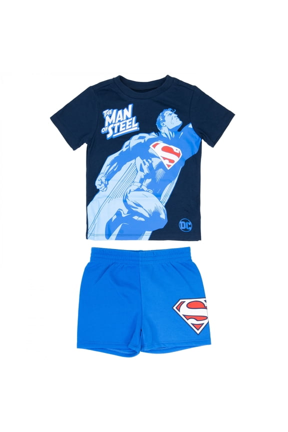 Man of Steel Boy's Shirt and Shorts 2-Piece Set-Toddler 3T
