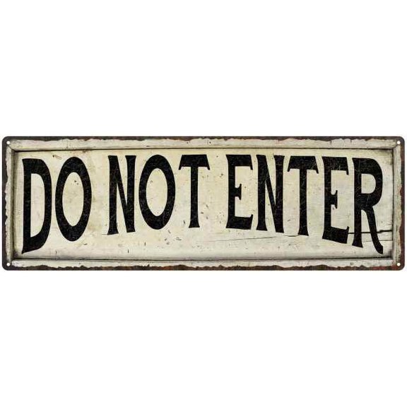 DO NOT ENTER Farmhouse Style Wood Look Sign Gift 8x24 Metal Decor 108240028145