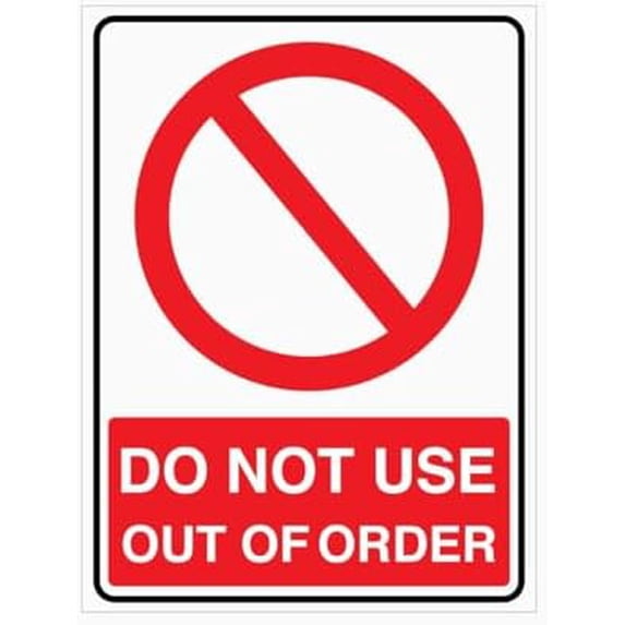 Not Out Sign DO NOT OUT OF ORDER SIGN Statutory & Safetys Metal Tin Sign 8 x 12 inch ...