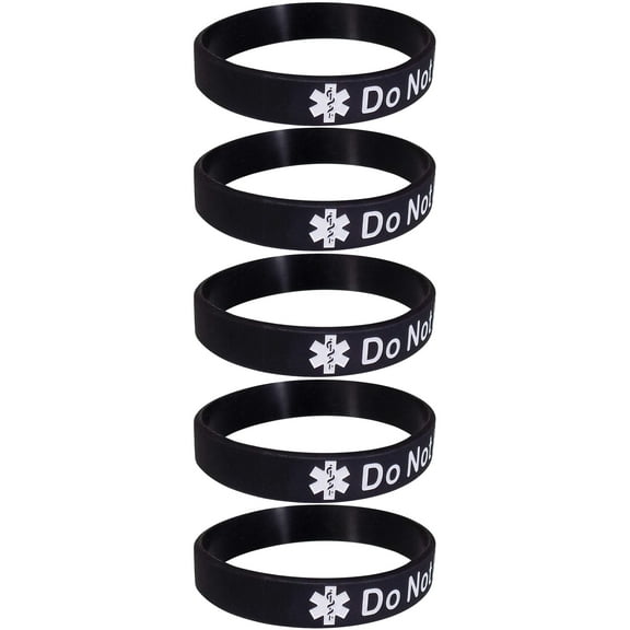 DO NOT RESUSCITATE Medical Alert ID Silicone Bracelet Wristbands