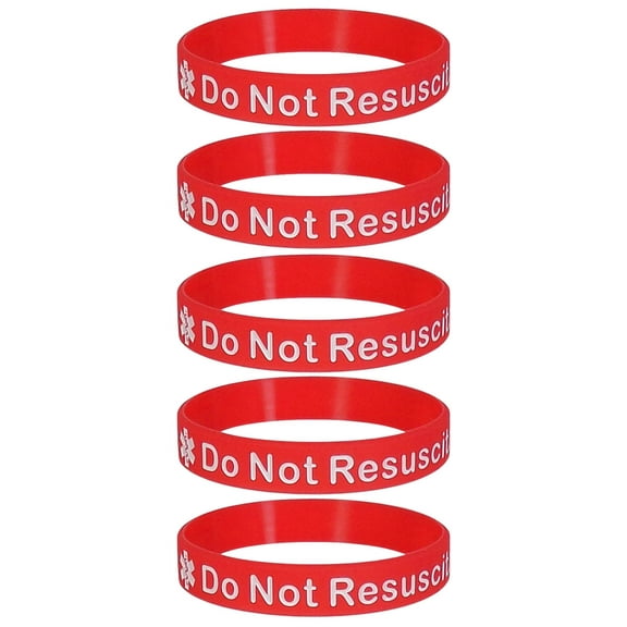 DO NOT RESUSCITATE Medical Alert ID Silicone Bracelet Wristbands