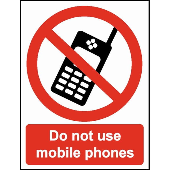 DO NOT USE MOBILE PHONE A5/A4 Metal Aluminum Sign OR FOAMEX HEALTH &SAFETY PROHIBITION SIGN Size: 8 x 12 Inch